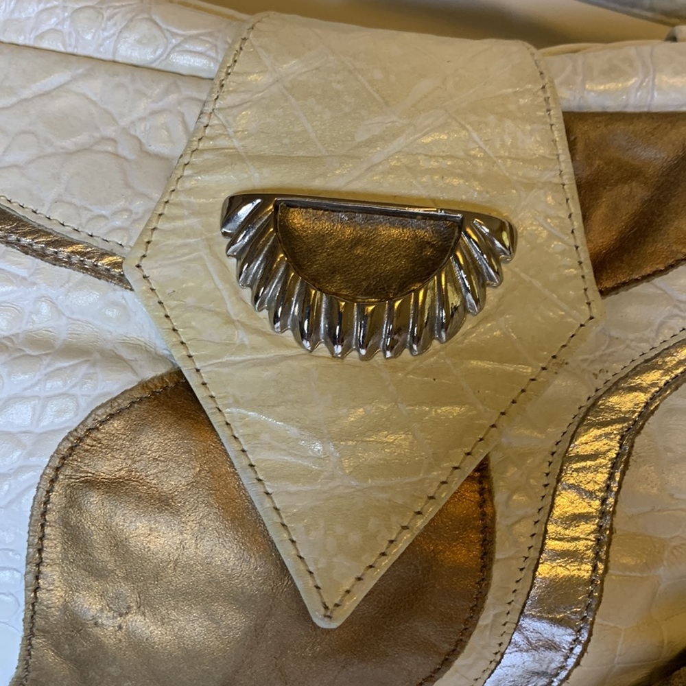 Vintage Leather Patchwork Handbag - image 3